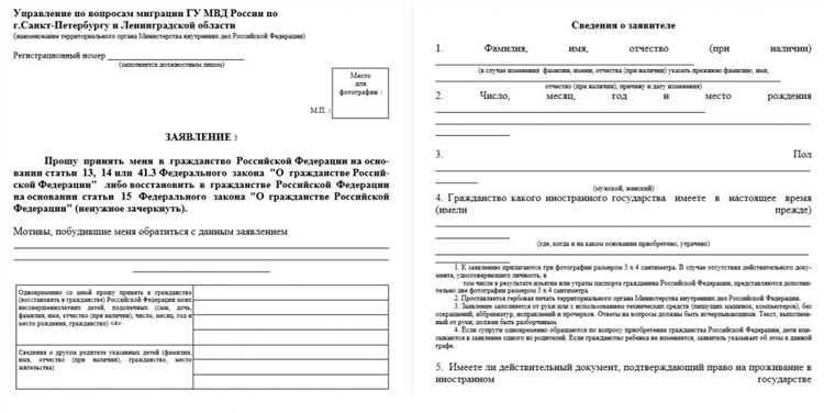 Новый образец заполнения заявления на гражданство РФ 2024