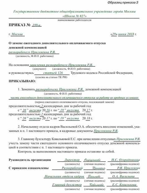 Денежная компенсация основного ежегодного оплачиваемого отпуска